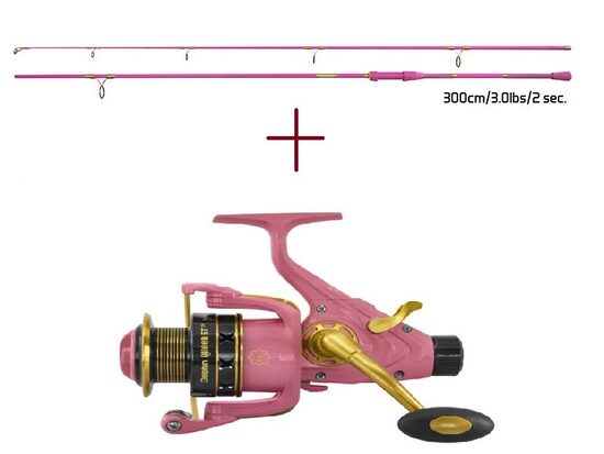 Rozā komplekts Delphin QUEEN Candy 300cm / 3.0lbs + Delphin QUEEN 6T