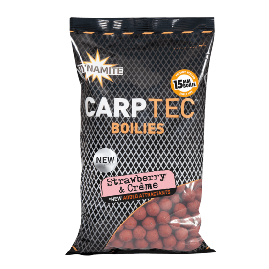 Boilas Dynamite Baits Carptec Strawberry & Crème Boilies 1.8kg