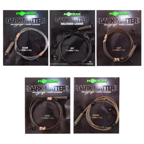 Korda Dark Matter Fishing Heli-Leaders 40LB CLAY 1M
