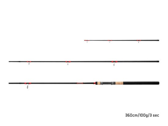 Fīderis Delphin LEEDER Feeder + 2 tips 360cm/100g