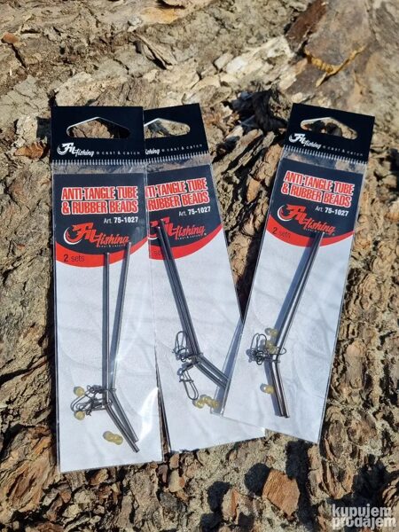 ANTI TANGLE TUBE & RUBBER BEADS, 2 anti tang. + 4 rub.be.