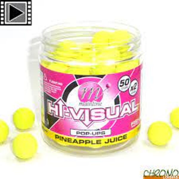 Korda Mainline HI-VISUAL POP-UPS Pineapple juice, Spilgtie pop up Ananāsu sula