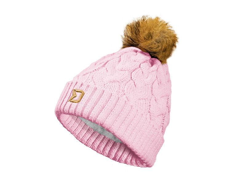 Delphin Women's winter hat / Siltā ziemas cepure ar vilnu rozā krāsā dāmām