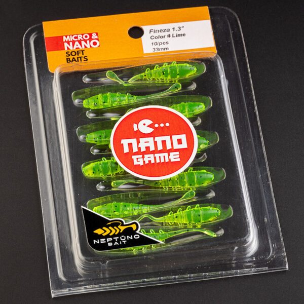 NEPTUNO BAIT Fineza 1.3" nano jig, nano džiga gumijas visa veida zivju makšķerēšanai 