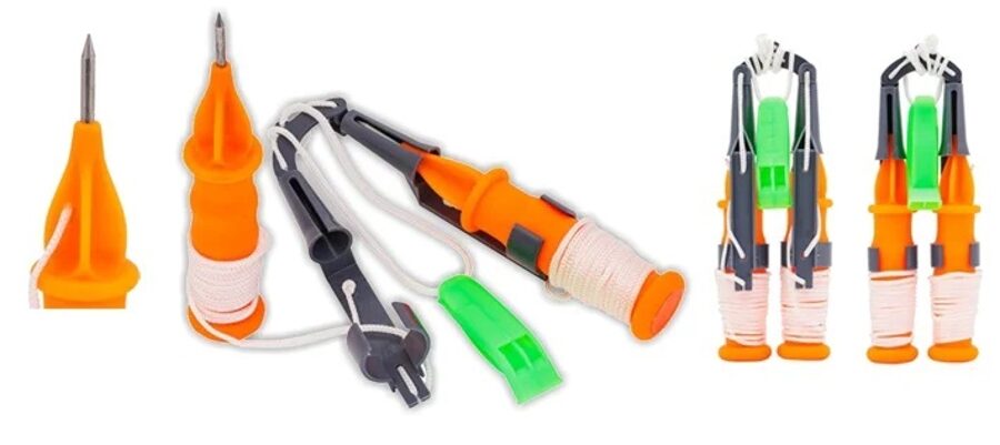 Drošības komplekts JS06-BJ ar svilpi , oranža svilpe un oranži durkļi