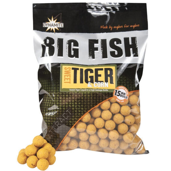 Dynamite 15mm Sweet Tiger & Corn Boilies, Saldās tīģerrieksta un kukurūzas boilas , 1,8kg