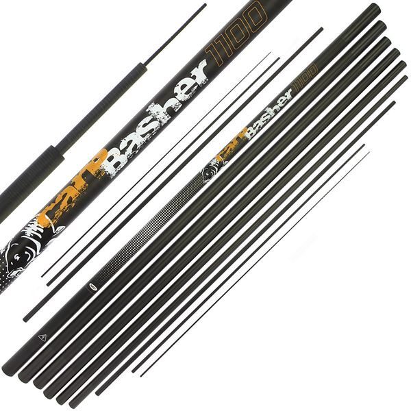 NGT Carp Basher - 11m Carbon Carp Pole with Spare Top 3 / Karpu makšķerkāts bez riņķiem