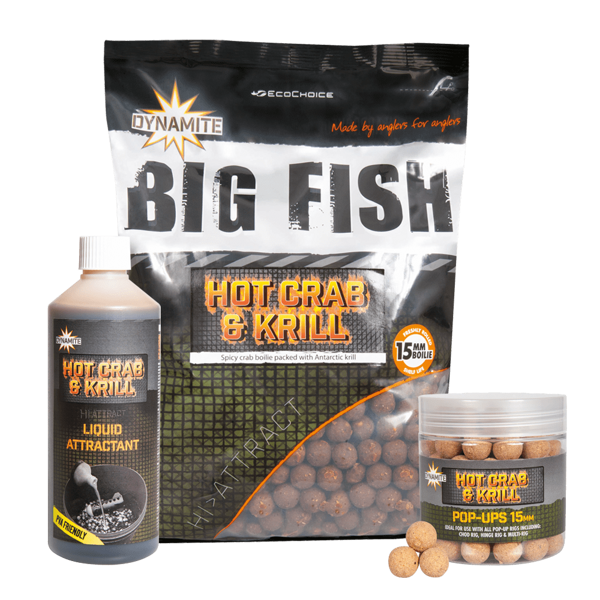 Dynamite baits Hot Crab & Krill , Asā Krabja un Krila boilas , 1,8kg / 20mm , 15mm