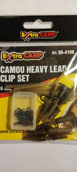 Extra Carp Kamuflāžas smago svinu klipšu komplekts, Camou Heavy Lead Clip set