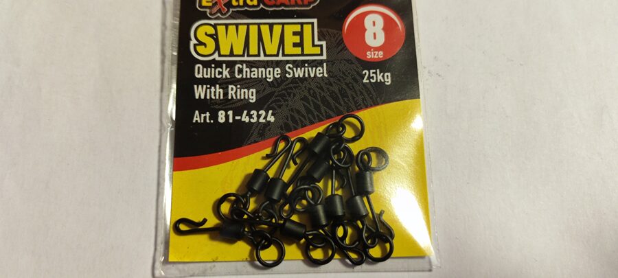 Ātri maināmais Griezulis ar gredzenu, 8. , 10. un 12.izmērs, Quick change swivel Extra Carp 