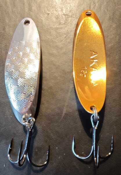 Spožo taimiņu šūpiņš -  19g ar āķi, sudrabs/zelts