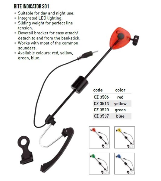 Carp Zoom Bite Indicator S01, Indikators svingeris ar LED gaismu