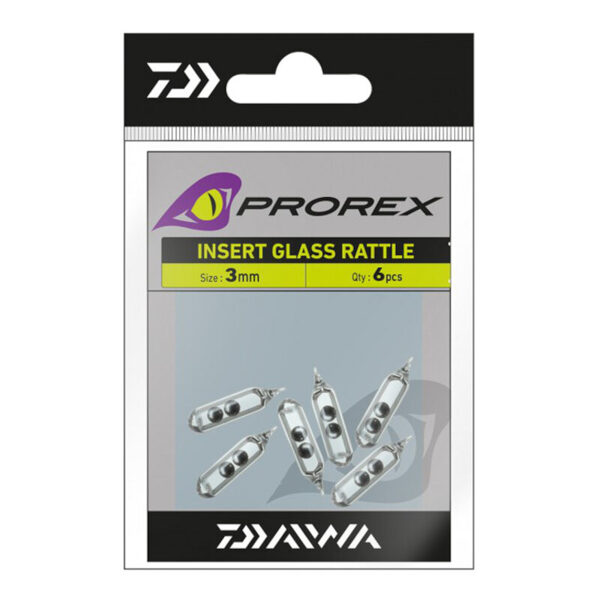 DAIWA Prorex Screw In Insert Glass Bottle 5mm un 3mm , 6gb / Gumijā Ievietojams Stikla Grabulis