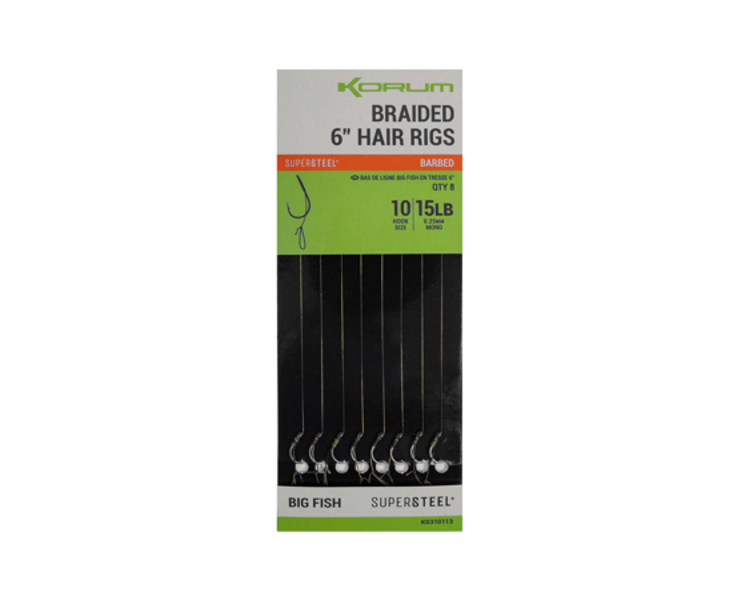 Korum Big Fish Braided Hair Rigs 6" / Gatvās mata sistēmas