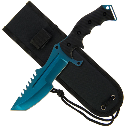 Medību un izdzīvošanas nazis ar zilu asmeni, Fixed Blade Blue Knife