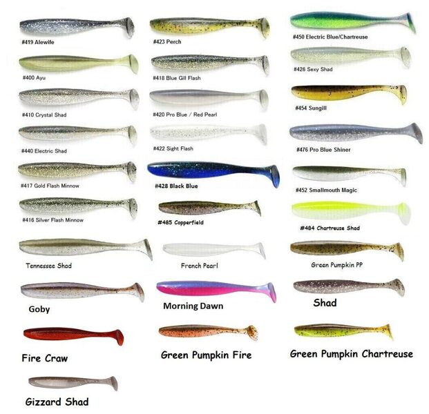Keitech Easy Shiner 3″ Lure, Silikona "ēdamgumijas" no Japānas 7.6cm - dažādas krāsas
