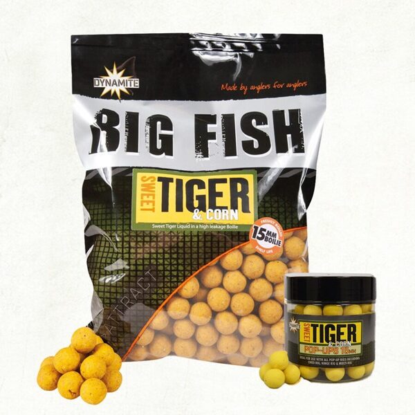 Dynamite 15mm Sweet Tiger & Corn Boilies, Saldās tīģerrieksta un kukurūzas boilas 1kg