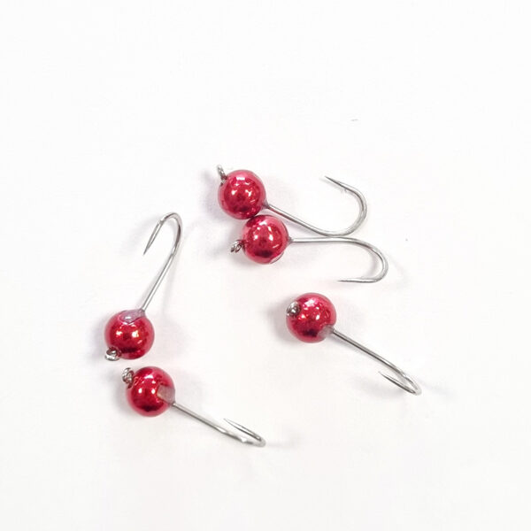 FISH ON Tungsten Nano Jig Red 5pcs. hook size #12 / Tungstēna jig galvas mikro ēsmai